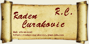 Raden Curaković vizit kartica